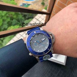 High Quality Watch Luxury Fashion Super Watches 47mm Metal Rotary Blue Ceramic Ring Rubber Band Smart 6frc