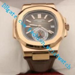 Men Watch Wristwatch Promotion 40 5mm 5980R-001 Automatic Black Brown Leather Strap Luxury Watch 256u