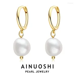 Dangle Earrings AINUOSHI 925 Sterling Silver Drop Earring For Women 2024 Minimalist Baroque Irregular Freshwater Pearl Pendant Jewellery