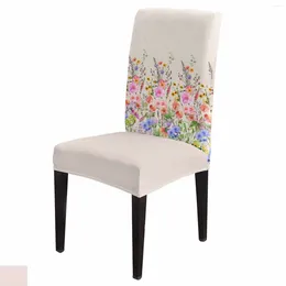 Chair Covers Flower Watercolour Cover Set Kitchen Stretch Spandex Seat Slipcover Home Decor Dining Room