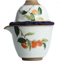 Teaware Sets Travel Tea Set Ruyao One Pot Two Cups Zen Express Cup Portable Bag