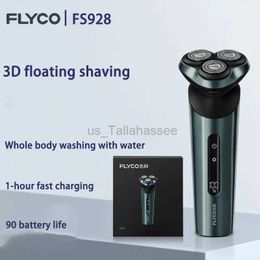 Electric Shavers The New FLYCO FS928/FS929 Mens Smart Electric Shaver Shaves with A Full Body Wash 1 Hour Fast Charge and 90 Long Battery Life 240329