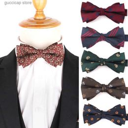 Bow Ties New Suits Bowtie For Groom Fashion Striped Bow tie For Men Women Bow knot Adult Wedding Bow Ties Cravats Groomsmen Bow ties Y240329