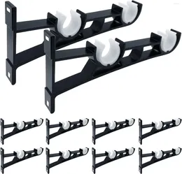 Shower Curtains 10 PCS Curtain Rod Brackets Double Rods Drapery Window Hardware Hooks Hangers For Wall