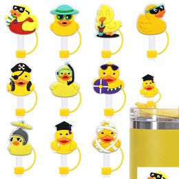 Shoe Parts Accessories Cartoon Little Yellow Duck St Cap Sile Dust Plug 10Mm Cute Milk Tea Buckle Drop Delivery Shoes Dh7Ca