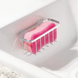 Kitchen Storage Quick Drainage Sponge Basket Polished Stainless Steel Anti-deformed Sink Suction Holder Accessories