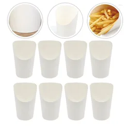 Disposable Cups Straws 50Pcs Sandwich Kraft Paper Wraps Dip Sauce Snack Holder Containers Cone Cup French Fry Chip And
