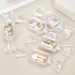 Jewellery Pouches Transparent Box Candy Shaped Mini Plastic Storage Boxes Ring Earring Holder Organiser Display Packaging Cases Gifts