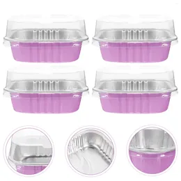 Take Out Containers 20 Sets Aluminum Foil Mini Loaf Pans With Lids Muffin Cake Baking Box For Home