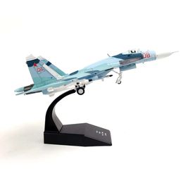 1:100 SU-27 Flanker Diecast Metal Aircraft Model Kit Fighter Alloy Pre-build Airplane with Display Stand for Adults Enthusiasts Collections or Gift