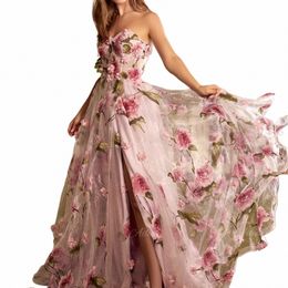Aileen 3D Fr ricamo elegante partito Dres per Lg Wedding Party Dr donne elegante lusso Chiff Sweetheart sexy Robe C4dU #