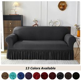 Chair Covers Waterproof Sofa Skirt Cover 1/2/3/4 Seater Solid Color Stretch Couch Slipcover Furniture Protector Spandex Elastic