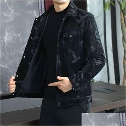 Men'S Jackets Mens Flocking Classic Colour Plus Size Slim Lapel Leather Jacket Casual Versatile Coat Drop Delivery Apparel Clothing Out Dhdtj