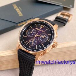 Ladies AP Wristwatch Epi CODE 11.59 Series 26393OR Rose Gold Smoked Purple Plate Mens Fashion Leisure Business Sports Chronograph Watch