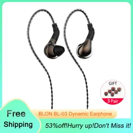 Headphones BLON BL03 BL03 10mm Carbon Diaphragm Dynamic In Ear Monitor Earphone Gaming Headphone Wired Earbuds Headset bl01 bl05 bl07 iem