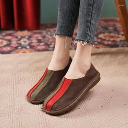 Casual Shoes Women Leather Loafers Retro Slip-on Woman Genuine Mocassim Feminino Flat 2024 Spring