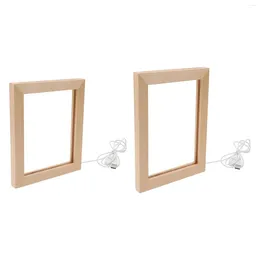 Frames Picture Frame Decorative Wooden LED Po For Living Room Office Desk