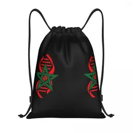 Shopping Bags Custom My DNA Is Moroccan Roots Drawstring Women Men Lightweight Morocco Flag Pride Sports Gym Storage Backpack