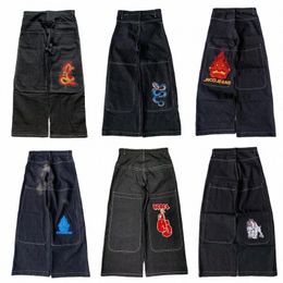 jnco Wide Leg Jeans Men Y2K Big Pocket Hip Hop High Quality Embroidered High Waist Trouser Gothic Streetwear Harajuku Pants New w8lV#