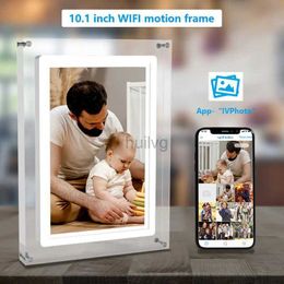 Digital Photo Frames 32G Acrylic WIFI Digital Photo Frame with Clock Time Setting Phone Sending Control With Battery Screen 24329
