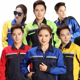 factory Autumn Workshop Coveralls Clothing Mechanic Men Work Repair Women Wear-resistant Reflective Auto Uniforms Set 2020spring g5yQ#