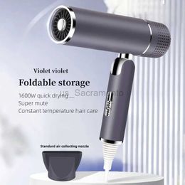 Hair Dryers Professional Hair Dryer 1600w High-power Fast Drying Negative Ion Foldable Portable Household Hair Salon T-type Hair Dryer 240329