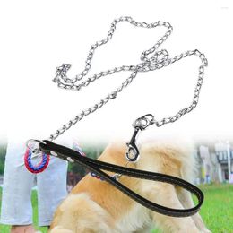 Dog Collars Duty Metal Necklace Towing Leash Outdoor Walking Long Strong Control Pet Supplies Traction Rope Chain Lead