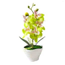 Decorative Flowers 1 Pcs Artificial Phalaenopsis Fake Bonsai Potted Plant Flower Orchid Floral Home Decor Illustration Ornamental