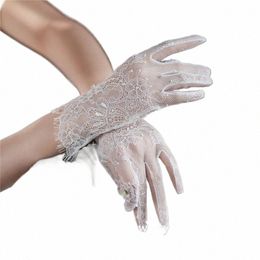 cc Short Gloves for Wedding Women Accories Bridal Jewellery Engagement Finger Wrist Gants White Ivory Colour Lace Mittens WG062 99qw#