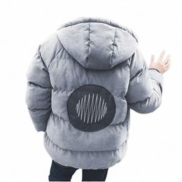 2022 New Hot Sale Winter Jacket Men Solid Lg Wadded Warm Casual Coat Slim Fur Hooded Parka Men Outwear Jacket and Coats 75 03yT#