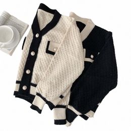 women's Korean Fi New Korean Loose Lg-sleeved Knit Sweater Cardigans Outwear Coat S9hj#