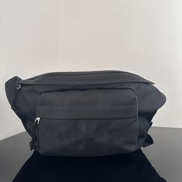 Classical Men's Medium Beltpack Gray Black Canvas Designer Bag TOP Quality Zippers Belts Bags Business Crossbody bag with Box