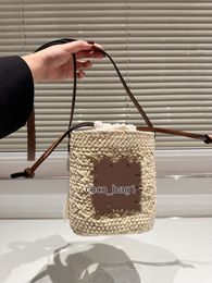 Straw Mini Bucket Bag Brand Women's Bundle Luxury Design Women's Shoulder Women's Bucket Shopper Discount Bag for Women 2024