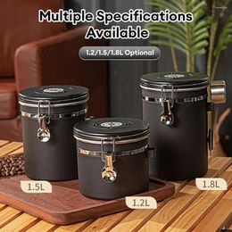 Storage Bottles 1.2/1.5/1.8L Coffee Beans Container Stainless Steel Self Lock Airtight With Measure Spoon