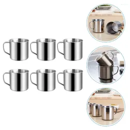 Wine Glasses 6 Pcs Outdoor Children's Stainless Steel Water Cup Toddler Campfire Mug Kids Cups