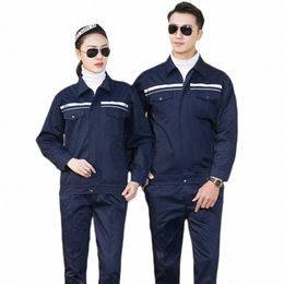 work Wear Mens Workshop Shirt Uniform Short Sleeve Factory Work Mechanic Repair Workers Clothes with Pocket Reflective Stripe p3Ew#