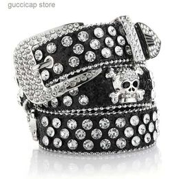 Waist Chain Belts Charming Rhinestone Skeleton Rivet Strap - Suitable for jeans and Western clothing! Y240329