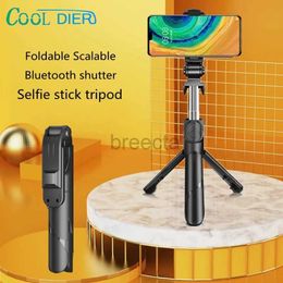 Selfie Monopods COOL DIER New Extended Bluetooth Selfie Stick Tripod With Remote Shutter Foldable Phone holder Monopod For Android IOS TikTok 24329