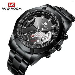 Wristwatches 2024 Men's Sports Watches Fashion Stainless Steel Luxury Luminous Waterproof Calendar Quartz Relogio Masculino