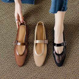 Casual Shoes Phoentin Women's Hollow Mesh Mary Janes Summer Low Heels Ballet Desinger Round Toe Flats Lady Elegant Sandals FT2785