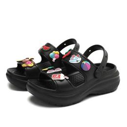 Sandals 2023 South Korea Wedge Platform High Heels Womens Shoes Outdoor Beach Peep Toe Non slip H240328XLZ0