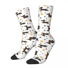 Men's Socks Hip Hop Vintage Cute Dashchund Puppy Pattern Crazy Unisex Dachshund Dog Harajuku Printed Crew Sock Boys Gift