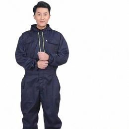 bib Overalls Men's Work Clothing Dust-proof Wear Resistant Clothing Jumpsuit Factory Workshop Uniforms Labour Clothing Coveralls g4Nr#