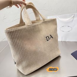 7A luxury beach bag designer tote bag woven women hobo bags large capacity shopping Bag classic hollow tote womens shoulder bags fashion travel Bag