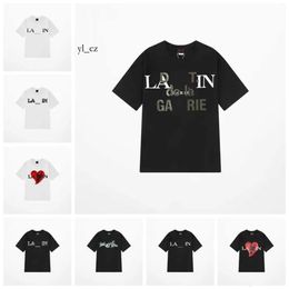 Lanvins shirts Men's T-shirts Designer fashion Classic T Shirt Chest Letter Printed Lanvin Shirt High Street Lanvis Tshirts Shoe Cotton Loose Tees cotton 8540