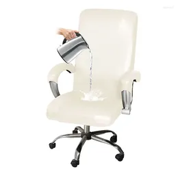 Chair Covers Elastic Fully Waterproof Computer Cover Office Minimalist PU Leather