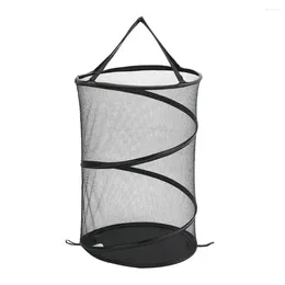 Laundry Bags Basket With Drawstring Opening Spacious Mesh Hamper Storage Solution Breathable Foldable For Easy