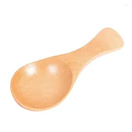 Coffee Scoops Seasoning Spoon Easy To Clean Solid Color Tableware Anti Scalding Natural Health Wood Soup Thick And