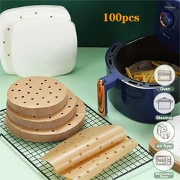 Baking Tools 100 Pcs Round/Square Double-sided Silicone Oil Paper Barbecue Oven Non-Stick Papers Oil-Proof Cake Pan Liner