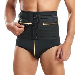 Men Tummy Control Shorts High Waist Slimming Shapewear Abdomen Belly Flat Body Shaper Leg Underwear Compression Briefs Boxer 6XL 240322